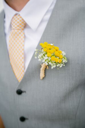 Yellow Craspedia Boutonniere