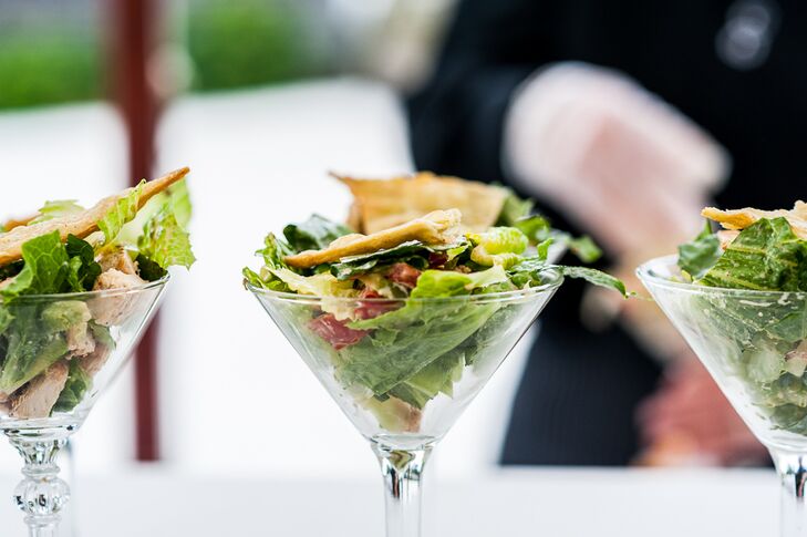 The bride and groom chose to do food stations instead of a traditional sit down dinner, to keep the flow of the reception moving. They also didn't just stick to seafood and offered a wide range of American and Italian cuisine.
