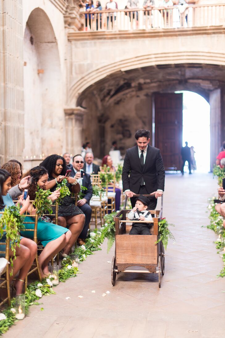 Rustic Wood Ring Bearer Carriage