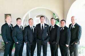 Groomsmen in Elegant, Simple Black Suits