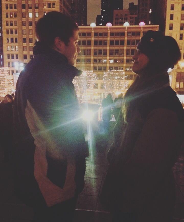 We met at a party at the University of Illinois. We dated through undergrad, one year of alyssa's study abroad, and two years of grad school.