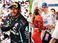 Formula 1 drivers Lewis Hamilton and Esteban Oco with girlfriend