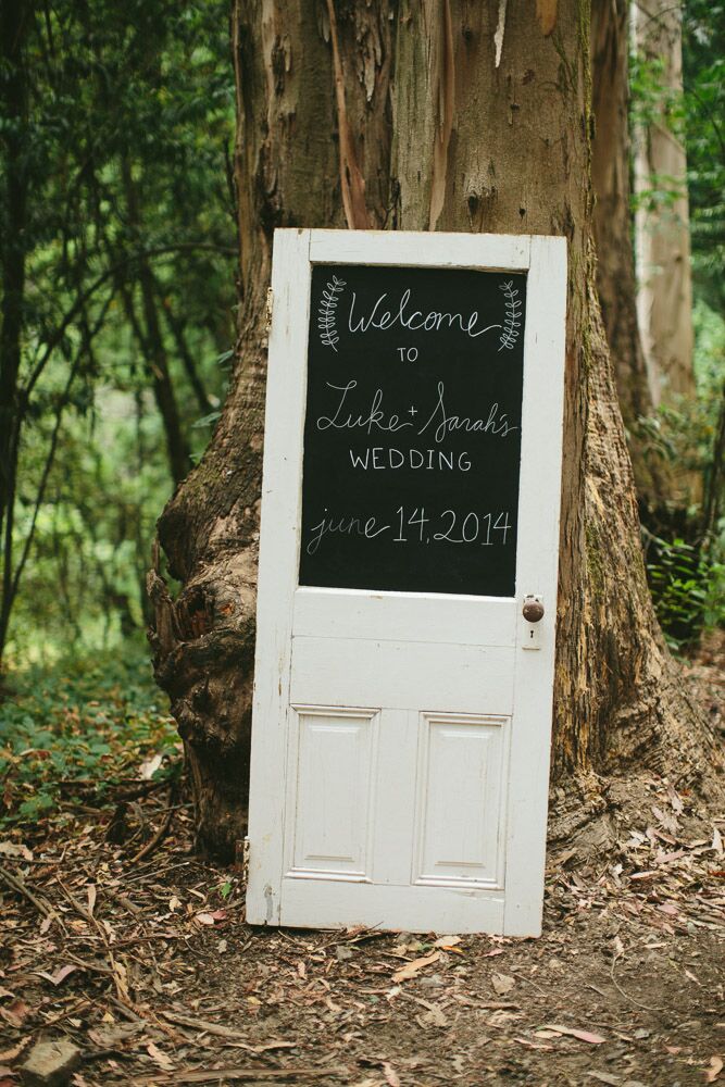 Chalkboard Door Welcome Sign