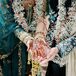 Bride's Father Embracing Groom's Mother, in Traditional Blue Yoruba Nigerian Attire