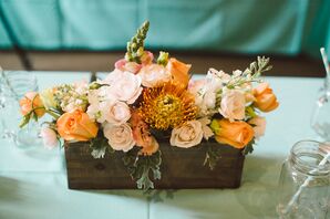 Wildflowers Inc. Peach and Blush Centerpieces