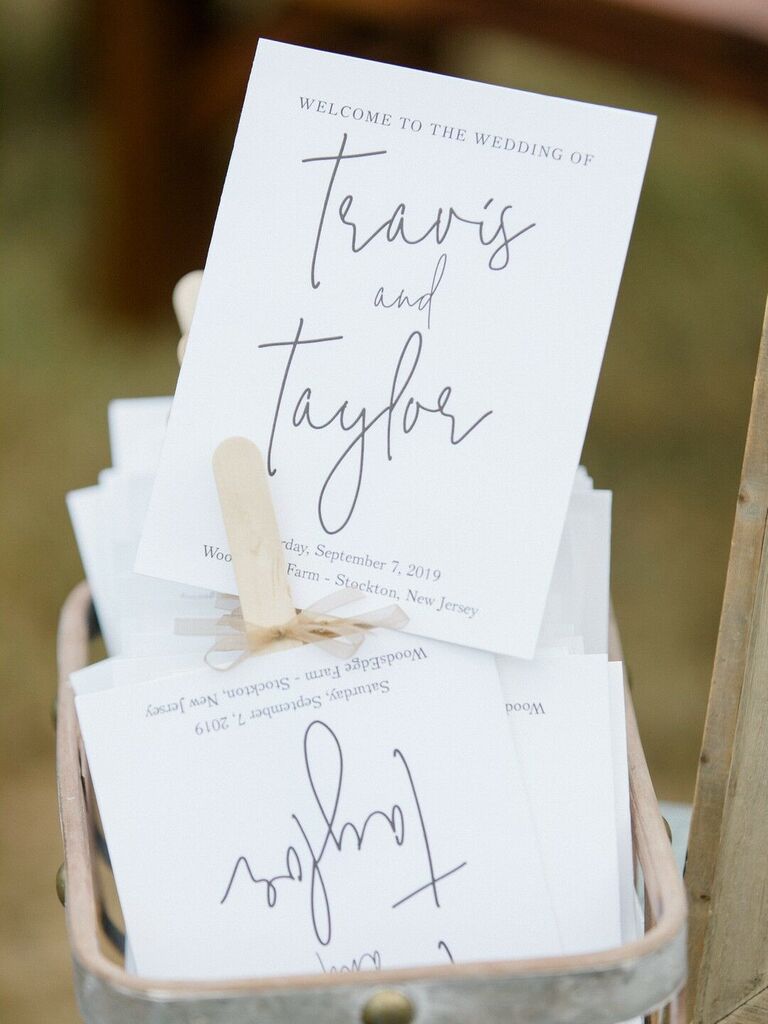 Paper fan wedding ceremony programs