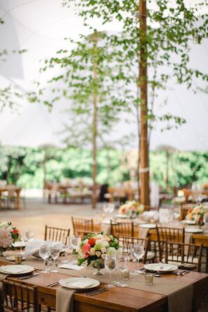 Wood Farm Tables with Wood Chiavari Chairs
