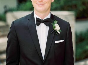 Classic Black Groom's Tuxedo Look