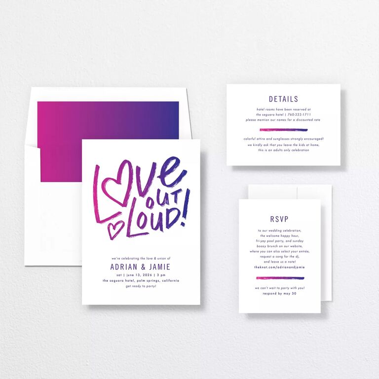 LGBTQ+ wedding invitations for Valentine's Day
