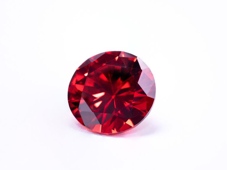 dark red ruby colored gemstone