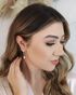 AW Bridal AW BRIDAL Cubic Zirconia Wedding Earrings Bridal Dangle Earrings for Women Pearl Stud Earrings for Brides Bridesmaid (Silver) Silver - thumbnail - 4