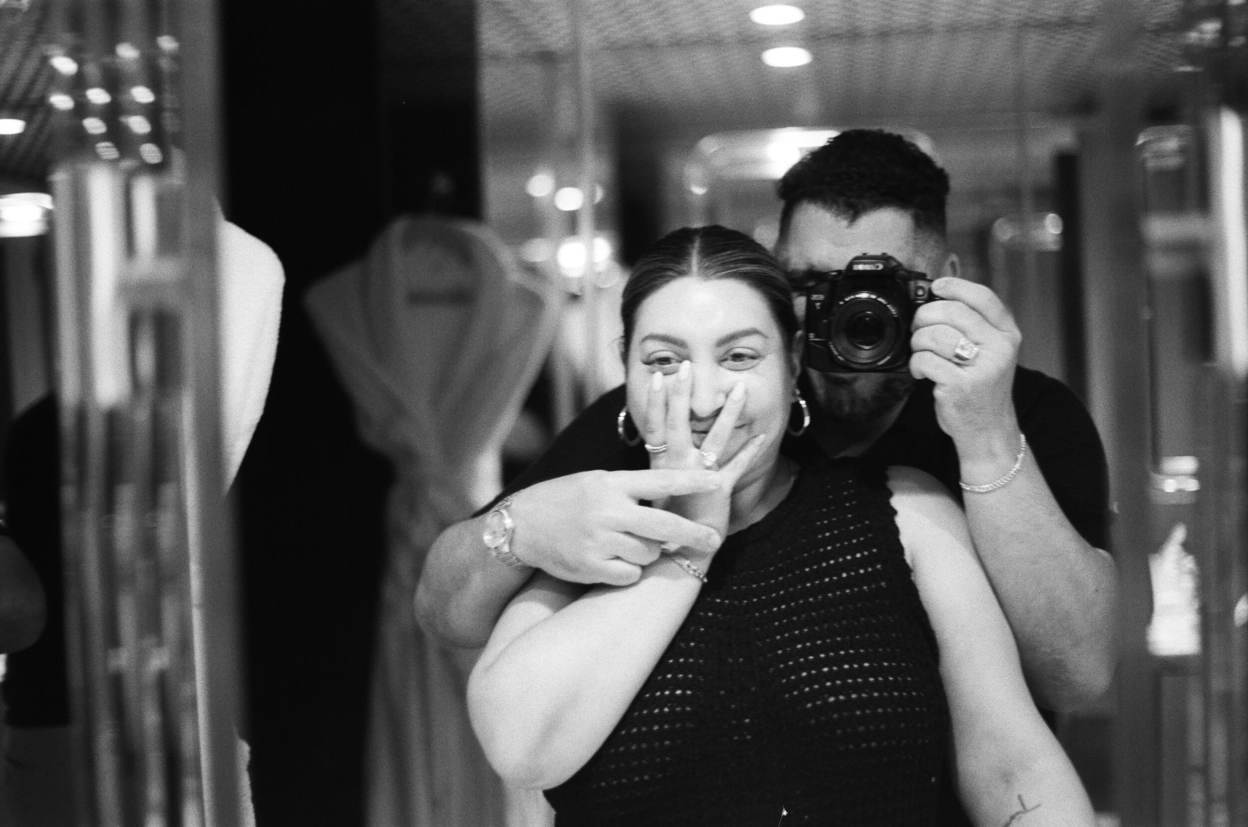 Samira: "Our first selfie as fiancés. ❤️"