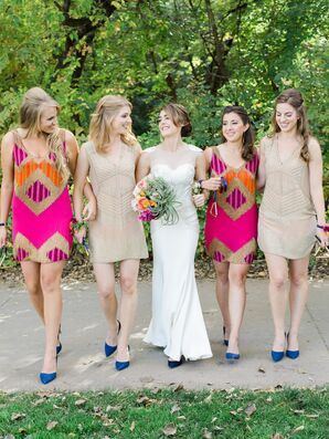 Mismatched Patterned Bridesmaid Look