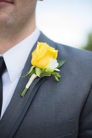 Yellow Rose and Freesia Boutonniere
