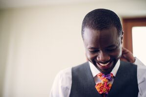 Orange Cravat Made From Kenyan Fabric