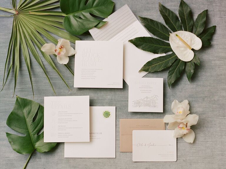 disney themed wedding tropical stationery