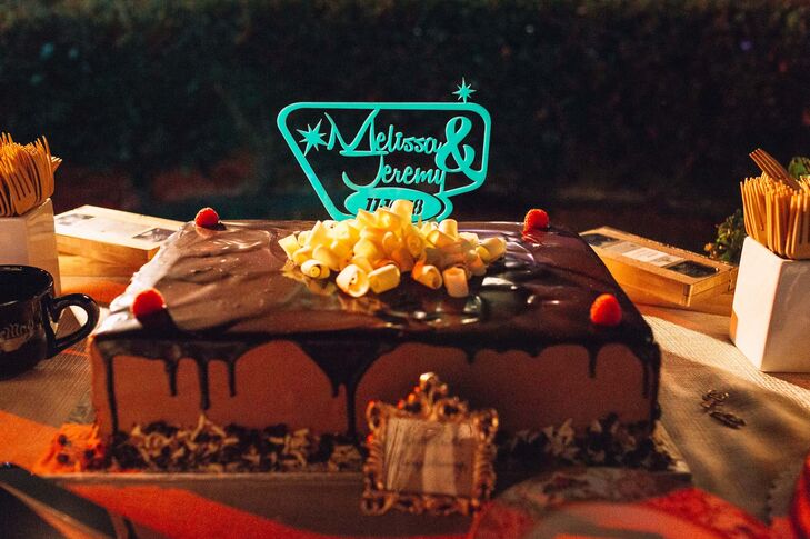 Chocolate Cake with Retro Cake Topper