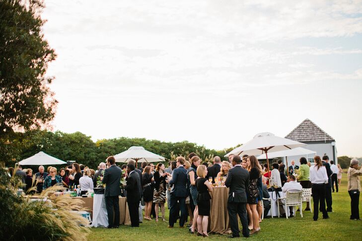 After exchanging vows at the basilica, friends and family celebrated the newlyweds with a cocktail hour and reception on Figure 8 Island’s intracoastal waterway.