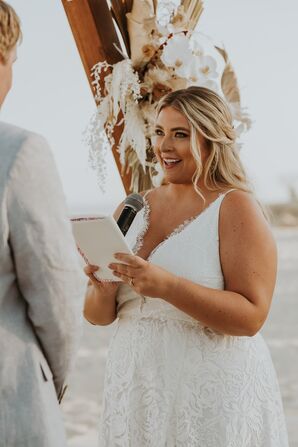 Influencer Casey Walker Brown Sharing Wedding Vows at Paradisus Los Cabos in Mexico