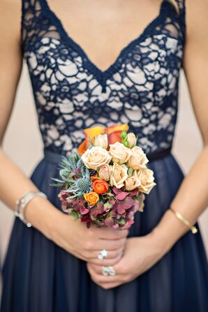 Compact Multicolor Bridesmaid Bouquet