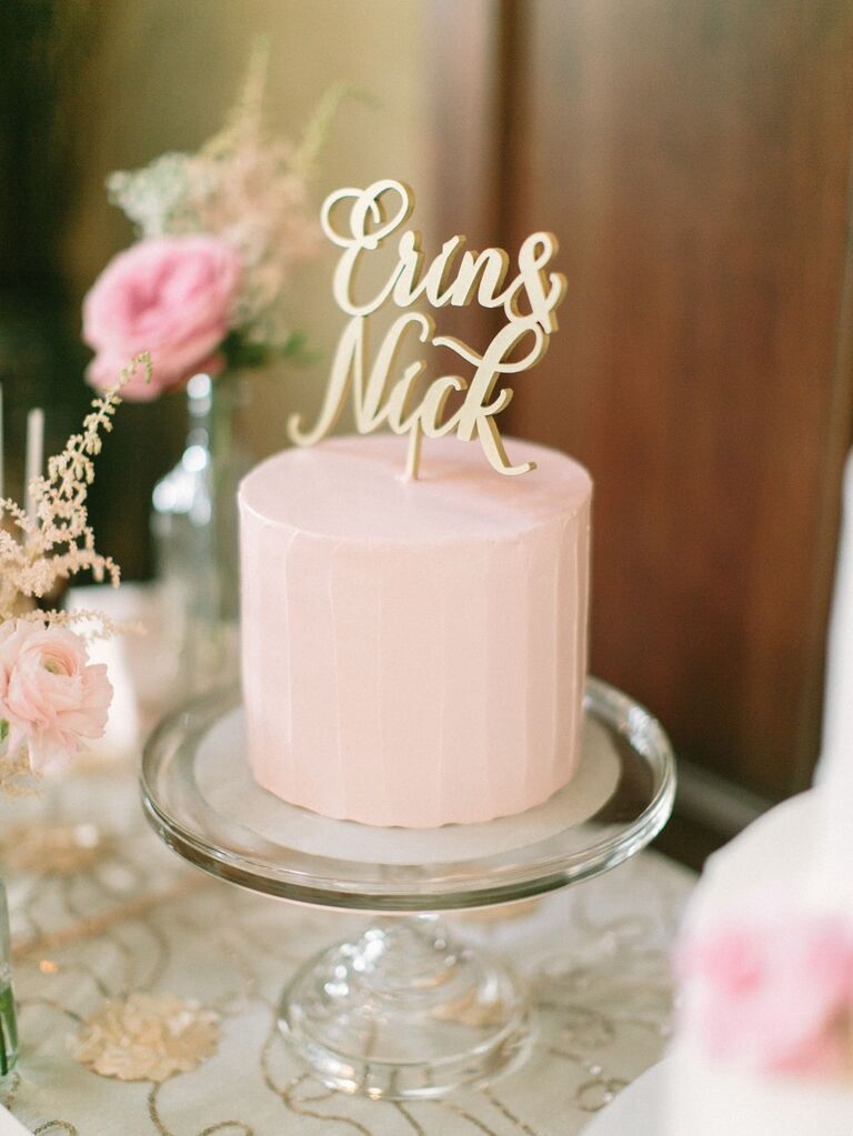 Simple pink bridal shower cake. 