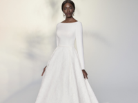 Simple long sleeve bodice with lace A-line skirt