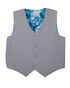 Little Tuxedos "Mason" Kids Light Grey Suit (5-Piece Set) Flower Girl Dress and Ring Bearer Outfit - thumbnail - 3