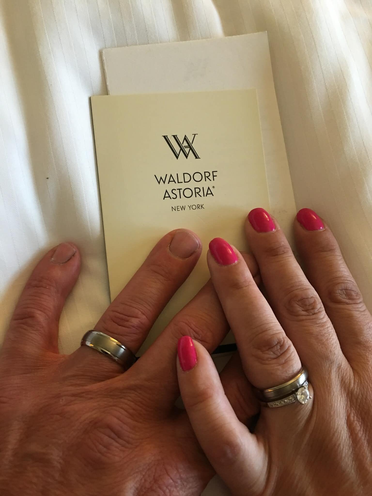 At The Waldorf Astoria for our wedding day!