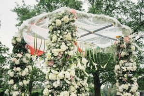 Mandap Covered in Hyrdrangeas
