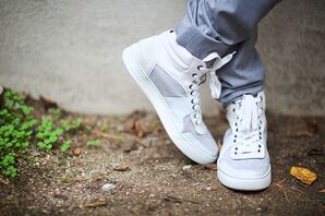 Groom's High-Top White and Gray Sneakers