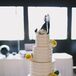 Combed Buttercream Wedding Cake with Yellow Roses