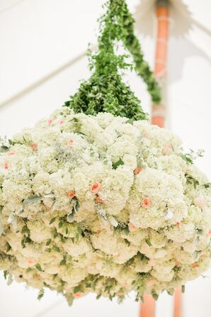 Ivory Flower Chandelier, Pink Detail