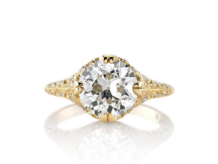 old european cut diamond engagement ring