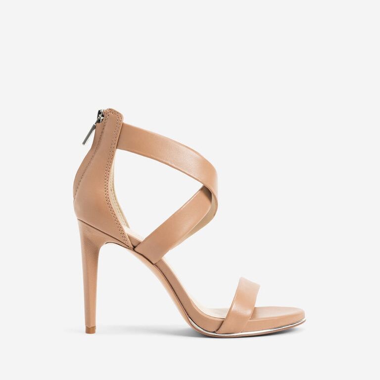 Cross-strap nude heels from Kenneth Cole