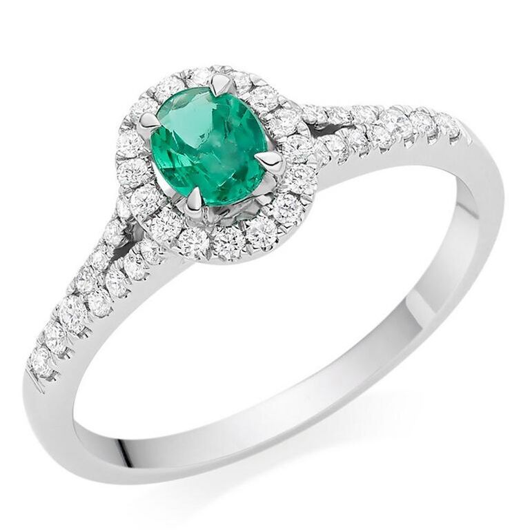 Diamond and emerald ring by Beaverbrooks. 