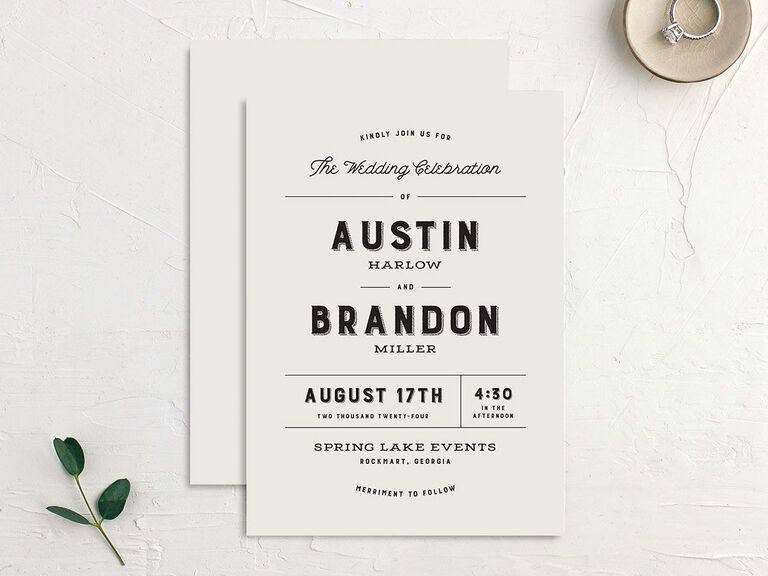 simple rustic wedding invitation