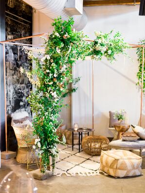 Greenery Chuppah in Modern Lounge Area