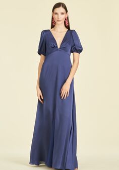 Sachin & Babi Alli Gown - Deep Cobalt V-Neck Bridesmaid Dress
