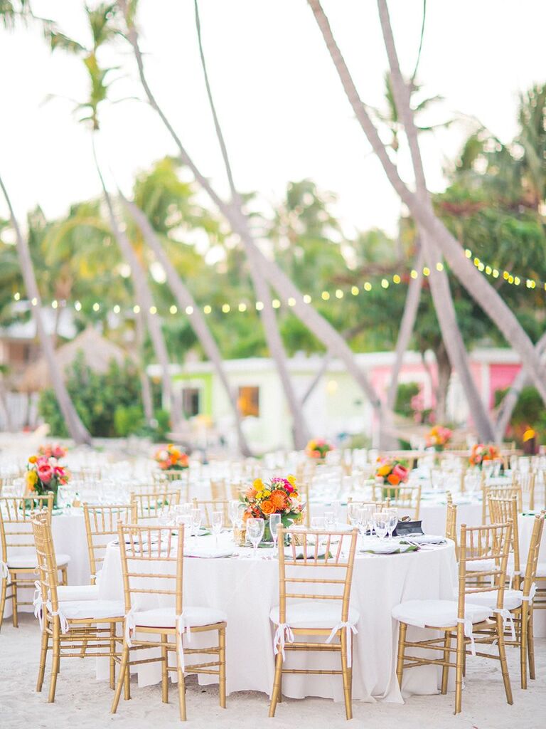 tropical outdoor wedding reception