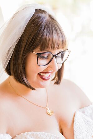 Bride With Short Hair, Glasses and Bold Lipstick