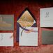 Glamorous Urban Invitations with Gray, Purple and Gold
