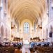 Flower Girls in Sparkly Dresses and Flower Crowns Walk Down Church Aisle