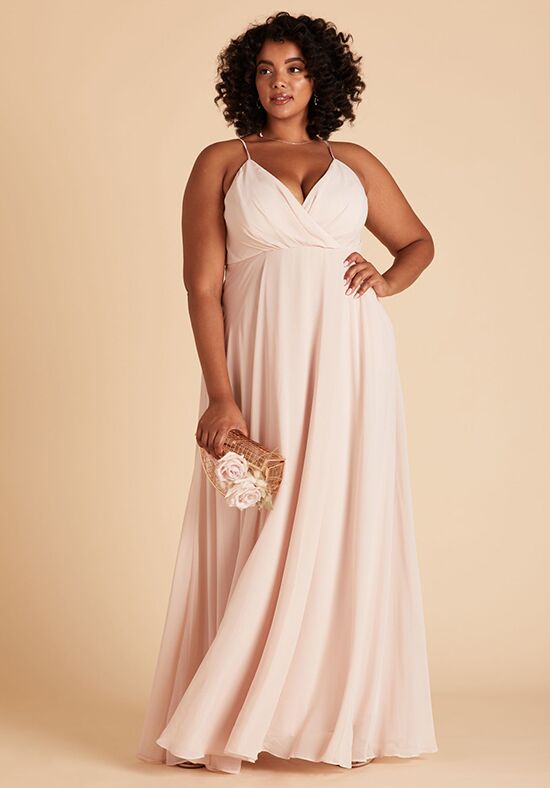 Birdy Grey Kaia Curve Dress in Pale Blush V-Neck Bridesmaid Dress - 1