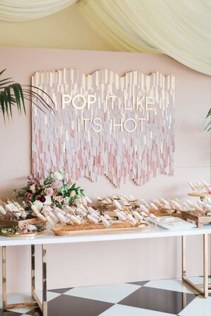Gold and Blush Popsicle Escort Card Display