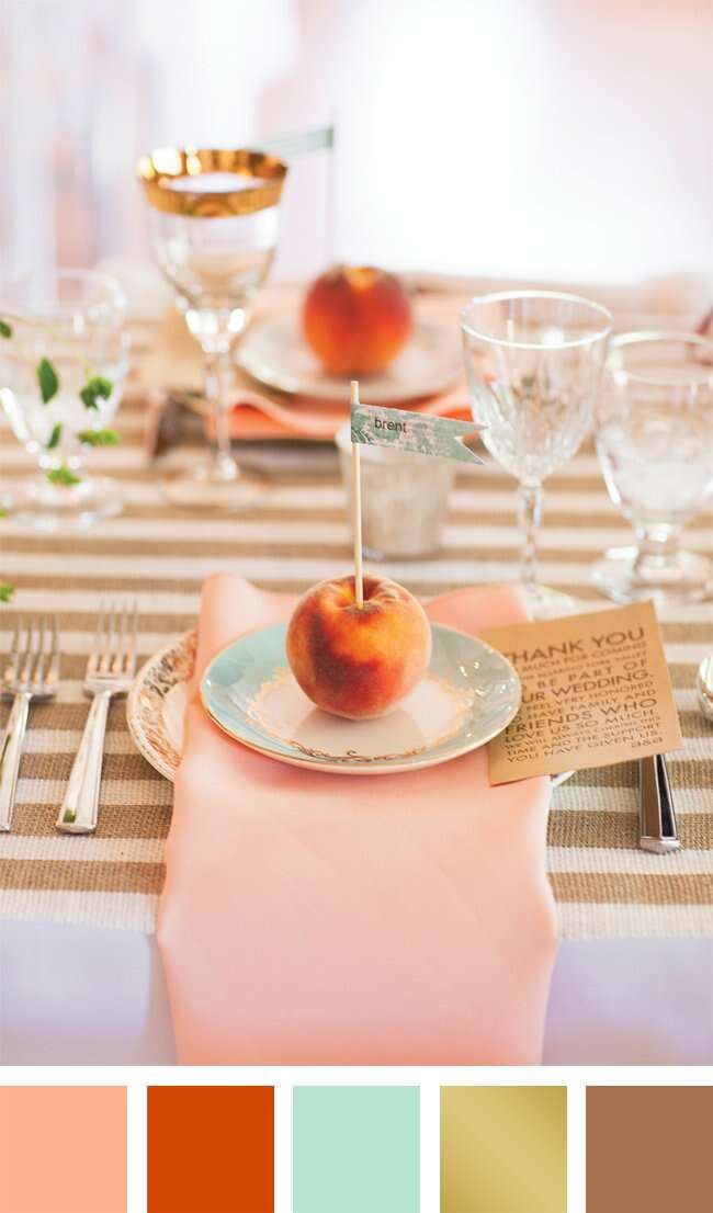 Peach color palette wedding | Honestweddingadvice.com