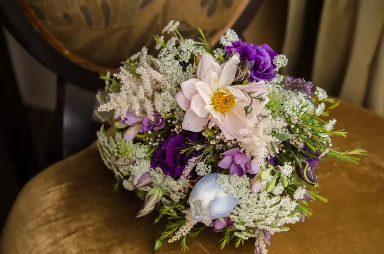 Lovely in Blue Tulip Wedding Bouquet