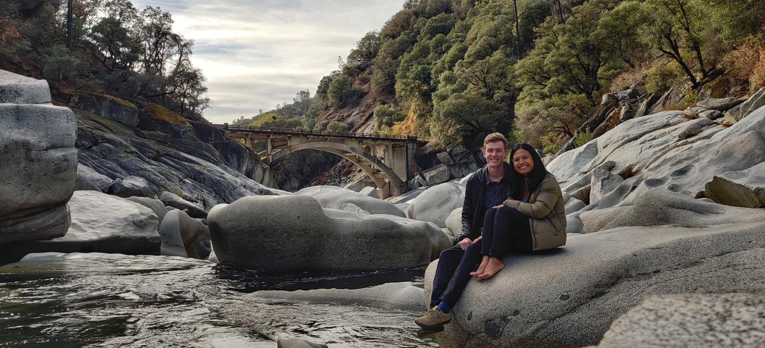 Nick and Eunisse in Grass Valley, California before Eunisse met the parents!