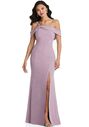 Dessy Group One-Shoulder Draped Cuff Maxi Dress with Front Slit - 6847 One Shoulder Bridesmaid Dress - thumbnail - 1