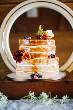 Naked Fall-Inspired Wedding Cake
