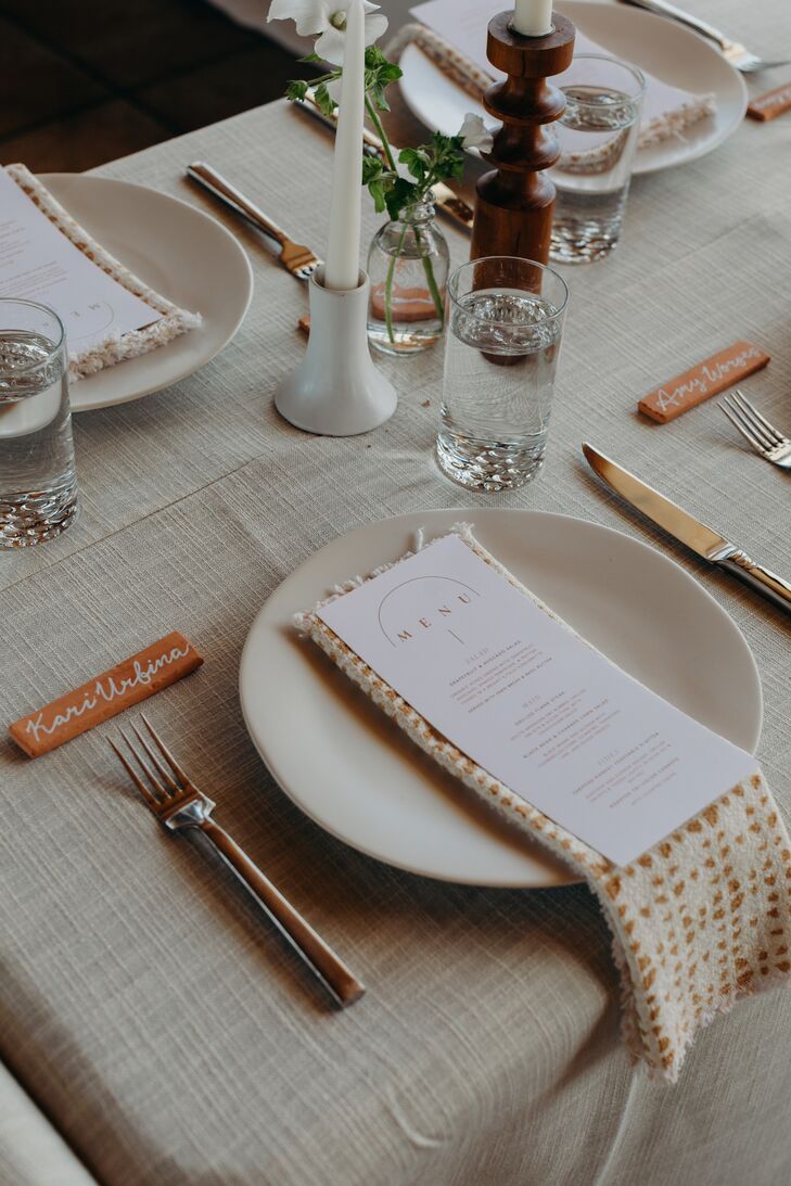 Minimalist Place Setting with Terra Cotta Accents